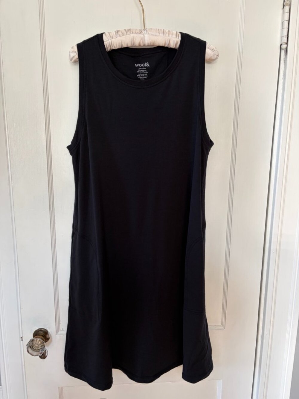 Wool& Sierra Tank Dress Black Merino French Terry XL
